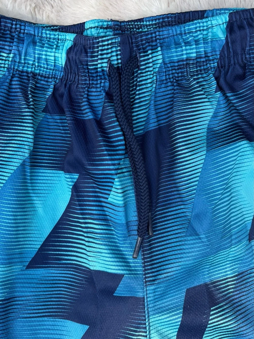 Place Sport Kids Blue Geometric Active Shorts